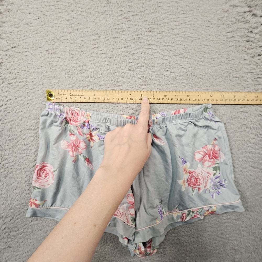 Flora Nikrooz Floral Pajama Set Women M Blue Cottagecore Lounge Pastel Sleepwear - Picture 13 of 16